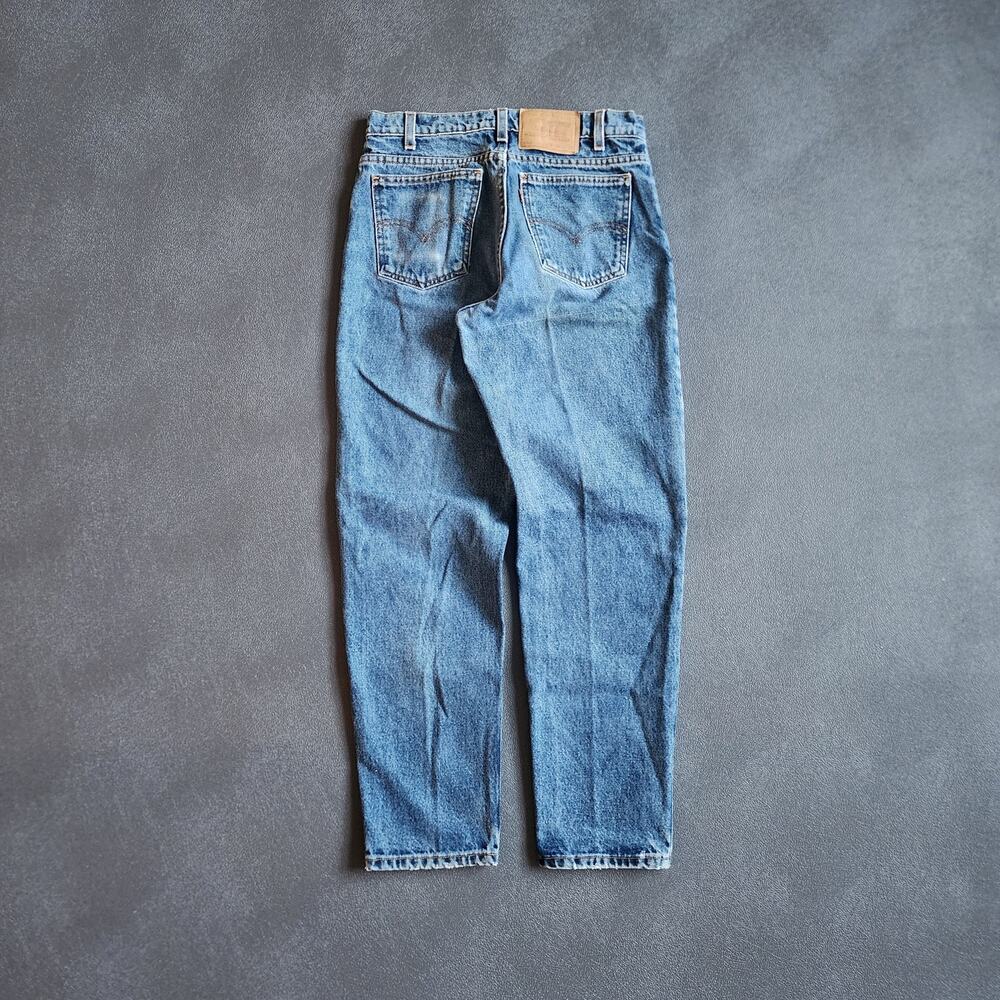 Vintage 90's Levi's 505 Orange Tab Relaxed Tapered Blue Denim Jeans 30x30